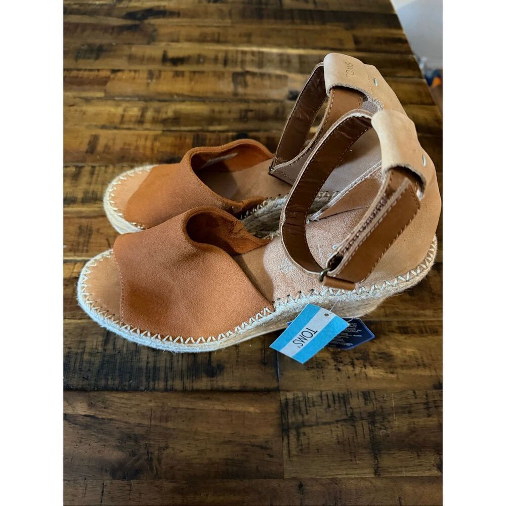 TOMS Women's Marisol Espadrille Wedge Sandals With Jute Wrap Heel NWT 9.5 - Picture 2 of 6